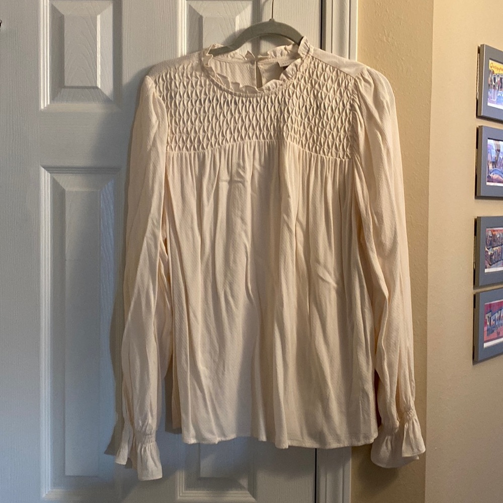 NWT, Cream Colored, A New Day Blouse - Size Large